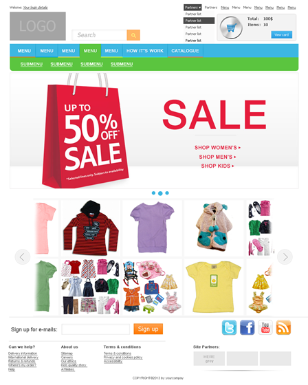 Websites: Online store for kids